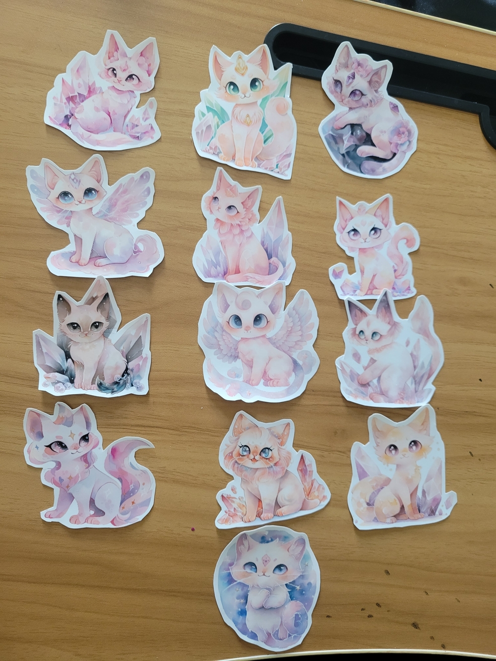 🌹New🌹Hand Crafted Pastel Cat Sticker Set - Pink, Cream, Lavender